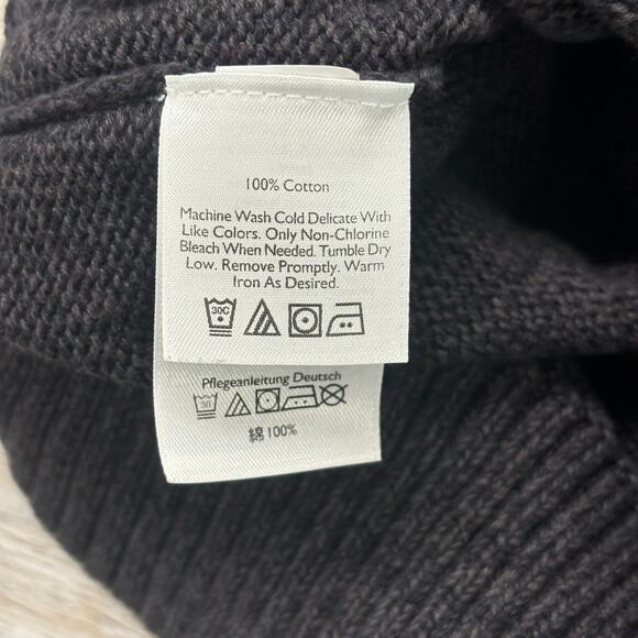 Eddie Bauer Charcoal Gray Mens L Quarter Zip Mock Neck Minimalist Cotton Sweater - Picture 5 of 11